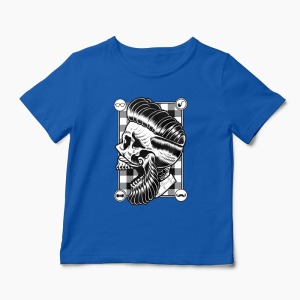 Tricou Personalizat Hipster Skull - Copii-Albastru Regal